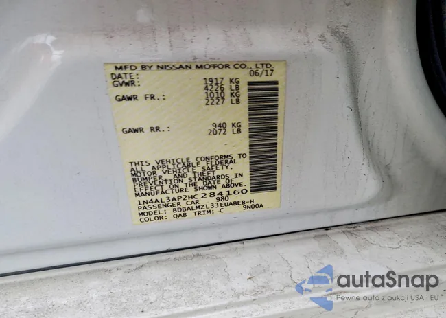 1N4AL3AP2HC284160: 99507555