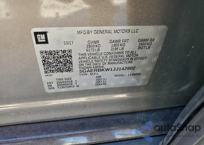 5GAERBKW1JJ142802: 72278295