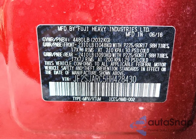 JF2SJARC5HH428430: 72904785