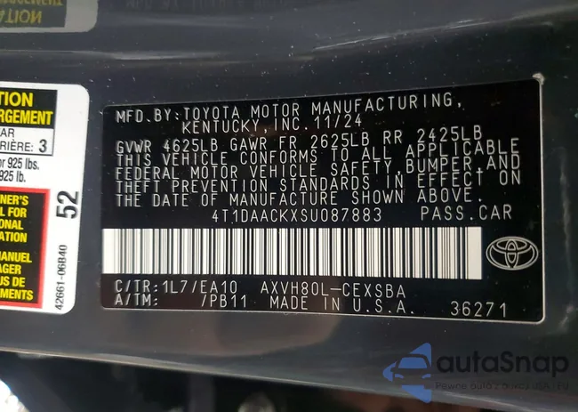 4T1DAACKXSU087883: 97991905