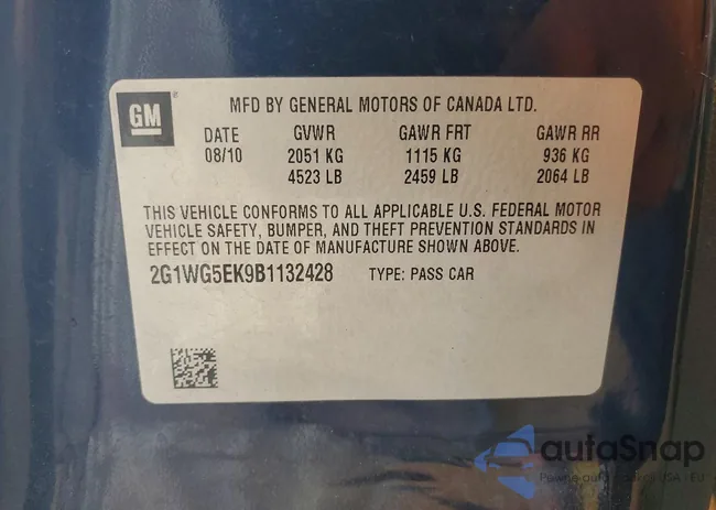 2G1WG5EK9B1132428: 99097825