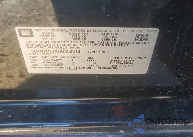 3GTU2PEJXHG509610: 73405725