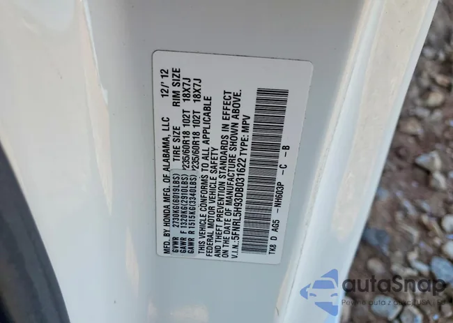 5FNRL5H93DB031622: 73789675