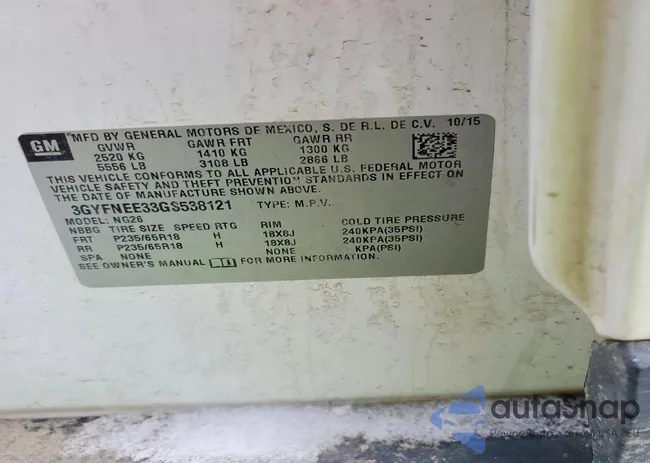 3GYFNEE33GS538121: 98197865