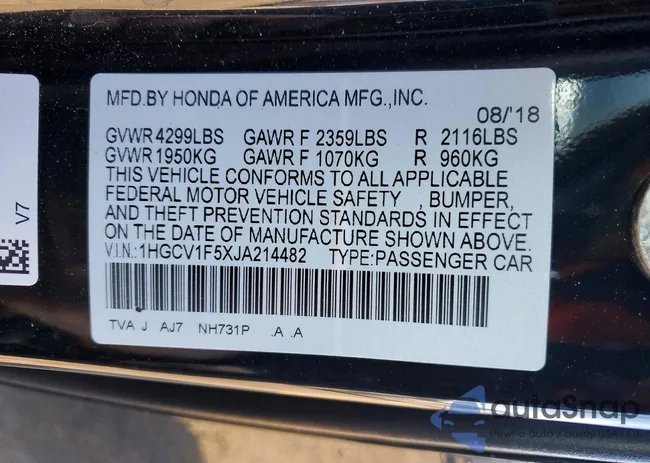 1HGCV1F5XJA214482: 73829255