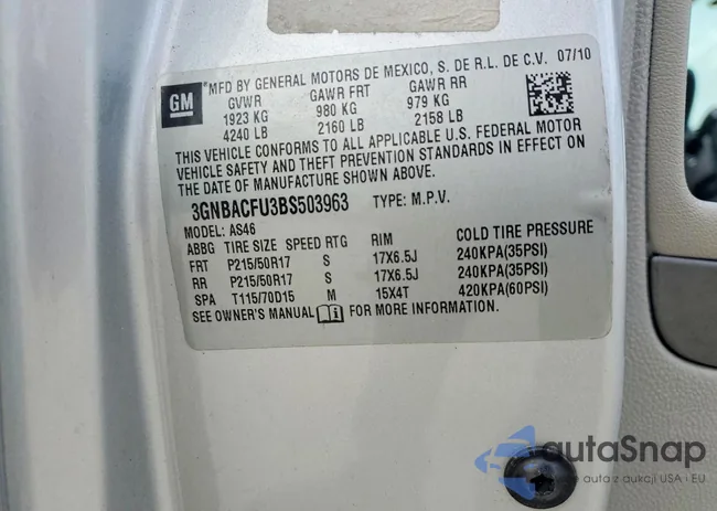 3GNBACFU3BS503963: 99649145