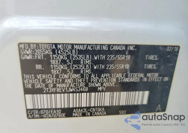 2T3YFREV1JW453468: 99503375