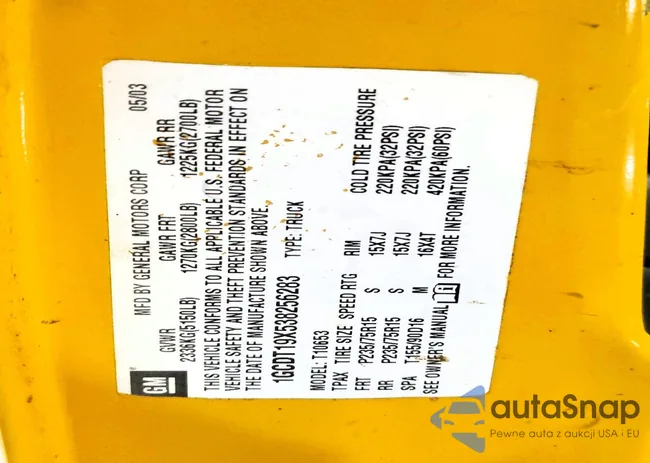 1GCDT19X538256283: 74127345