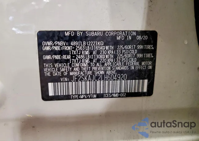 JF2SKAJC2LH604920: 98083165