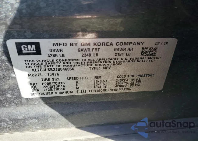 KL7CJLSB3JB646856: 75307535