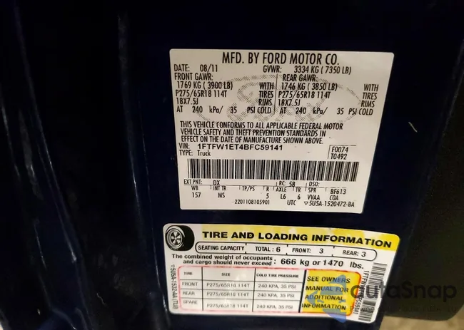 1FTFW1ET4BFC59141: 75111195