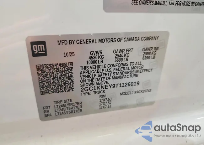 2GC1KNEY9T1126019: 73452655