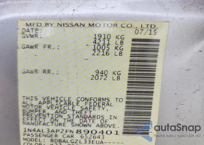 1N4AL3AP2FN890401: 99297405