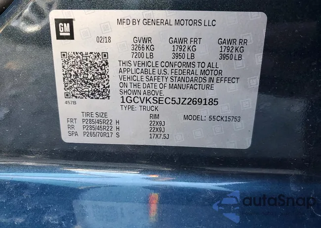 1GCVKSEC5JZ269185: 72257565