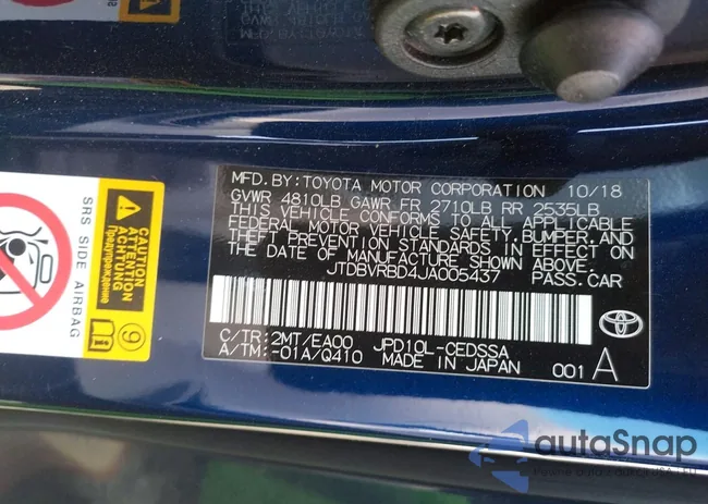 JTDBVRBD4JA005437: 75511185