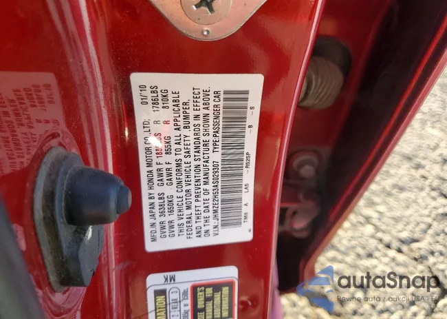 JHMZE2H53AS029307: 75434245