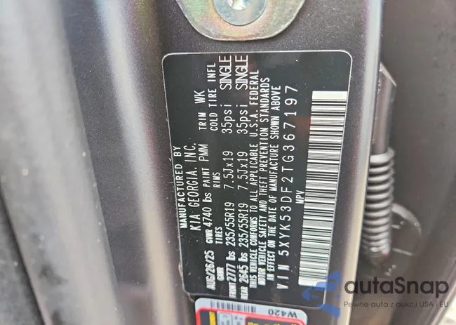 5XYK53DF2TG367197: 73182745