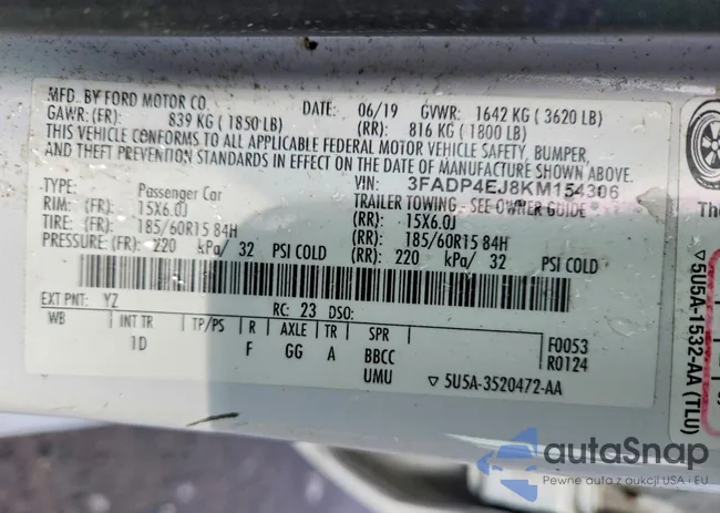 3FADP4EJ8KM154306: 72256465