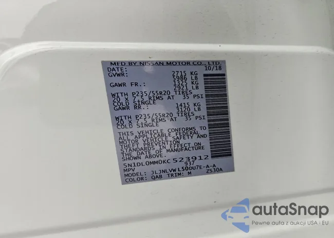 5N1DL0MM0KC523912: 99310255