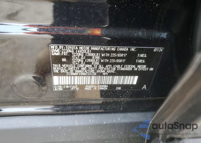 2T3RWRFV9RW234238: 98635925