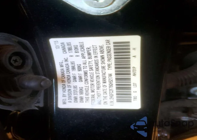 2HGFC2F79GH521744: 99615625