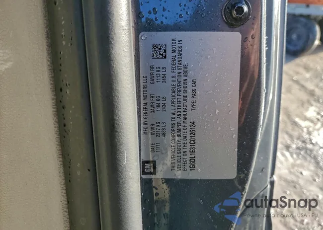 1G6DL1E31C0126134: 99789285