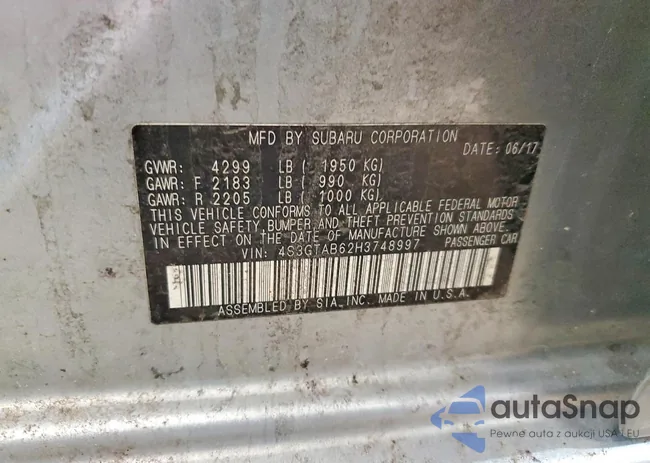 4S3GTAB62H3748997: 97498365