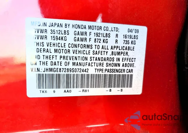 JHMGE87289S072442: 73732135