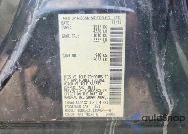 1N4AL3AP4GC121430: 72402165