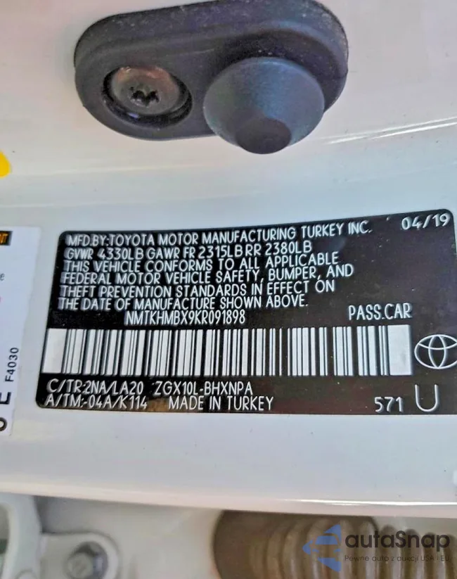 NMTKHMBX9KR091898: 72690005