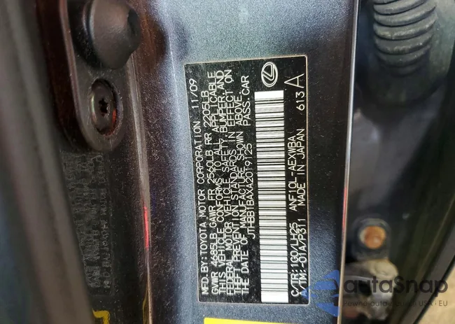 JTHBB1BAXA2019125: 92984245