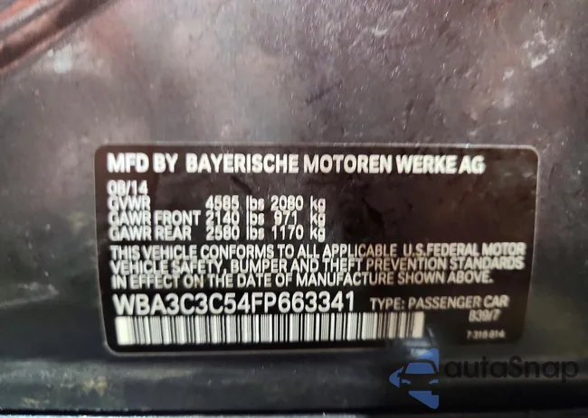 WBA3C3C54FP663341: 98019315