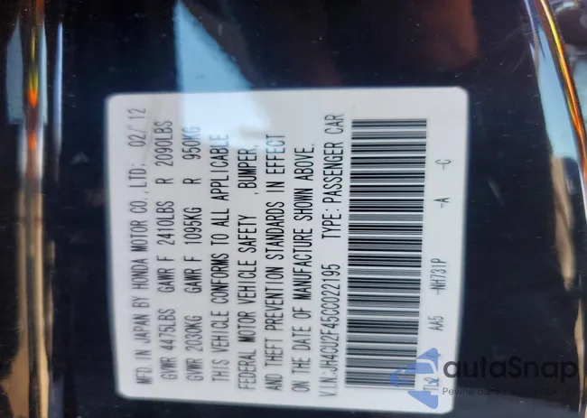 JH4CU2F45CC022195: 72774965