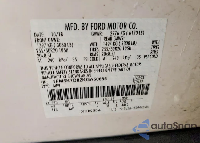 1FM5K7D82KGA50686: 73757835