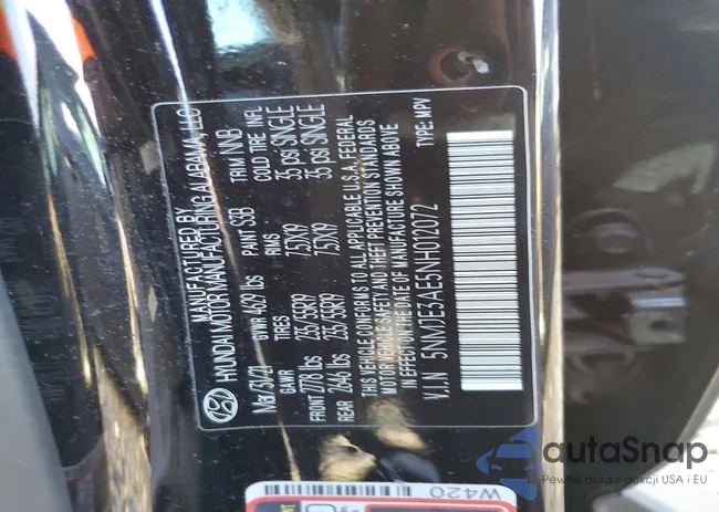 5NMJE3AE5NH012072: 99840795