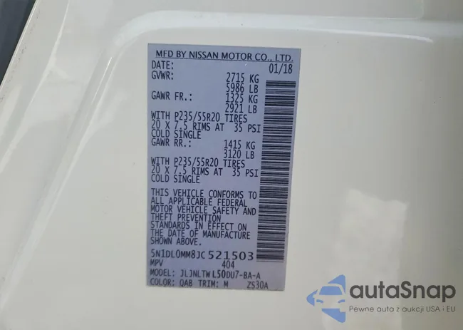 5N1DL0MM8JC521503: 72262075