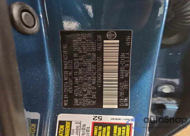 4T1DAACK7SU139227: 74553875