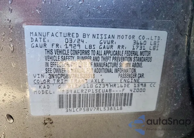 3N1CP5BV7RL538518: 99997265