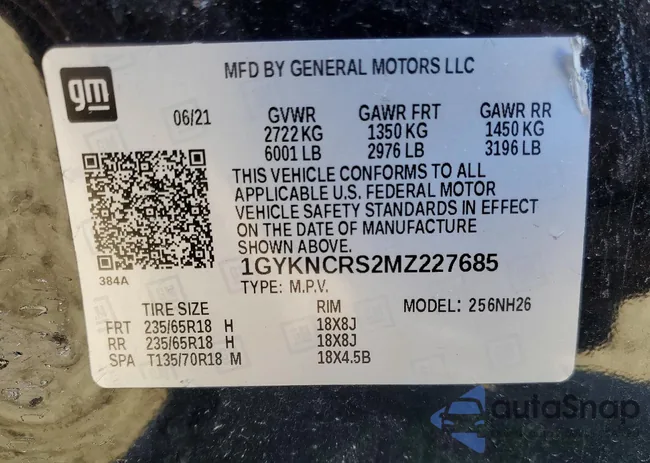 1GYKNCRS2MZ227685: 73240165