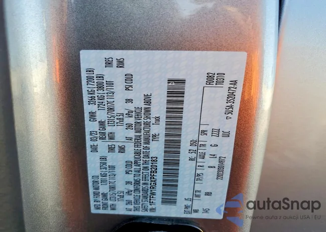 1FTFW1RGXPFB20183: 99364535