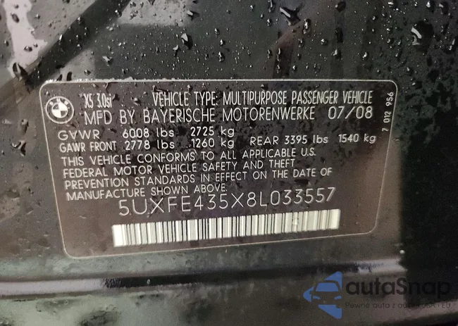 5UXFE435X8L033557: 72638185