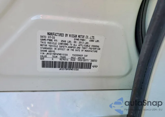 JN1EV7BPXPM510324: 99841015