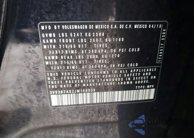 3VV3B7AX2JM156939: 99257885