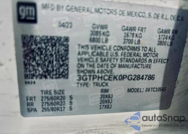 3GTPHCEK0PG284786: 72674835