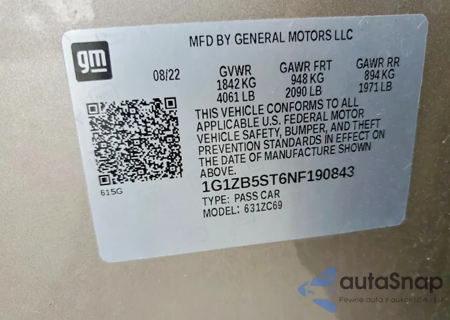 1G1ZB5ST6NF190843: 99769685