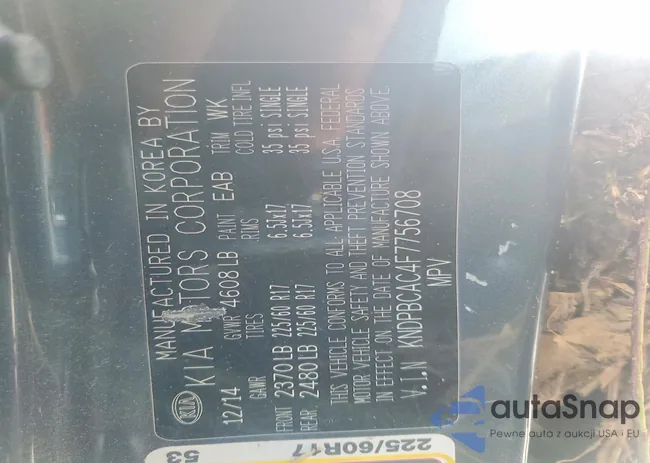 KNDPBCAC4F7756708: 98849885