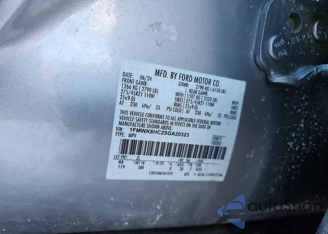 1FMWK8HC2SGA20323: 98950315