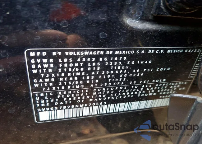 3VVSX7B25NM070563: 72841675