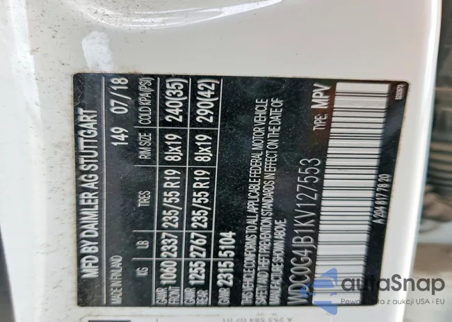 WDC0G4JB1KV127553: 72645985