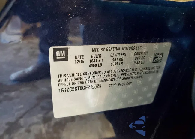 1G1ZC5ST6GF219628: 74200095